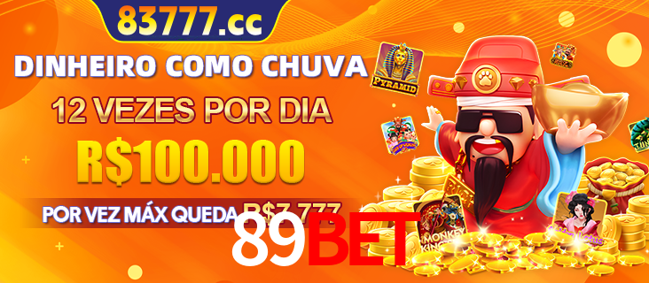 Banner do programa de recompensas Recomende para amigos do 89BET, detalhando os bônus por convidar amigos, com prêmios que chegam a R$288.888.