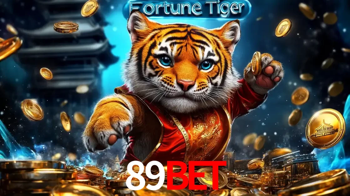 Imagem promocional do jogo de slot Fortune Tiger, com um tigre majestoso em traje tradicional cercado por uma fortuna em moedas de ouro, disponível agora no cassino 89BET.